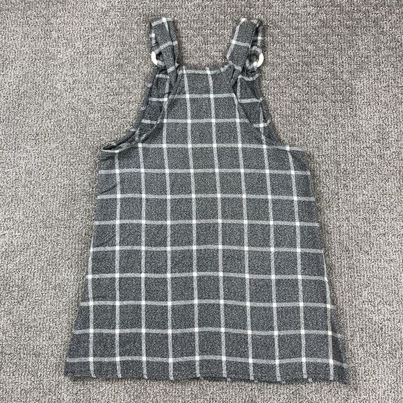 Angie Dress Womens Large Micro Mini Plaid Pockets Shift Mod Retro Gray - Picture 2 of 8
